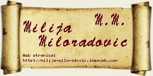 Milija Miloradović vizit kartica